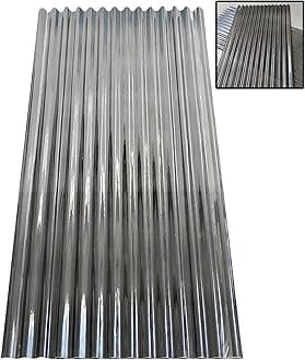 Clear Roofing Panel, 1mm Corrugated Roofing Panels, Cladding Walling Sheeting, Fiberglass Daylighting Panels, Greenhouse Shed Roof Panel, Roofing Sheet, Easy to Roll and Cut(Black,35x87in)