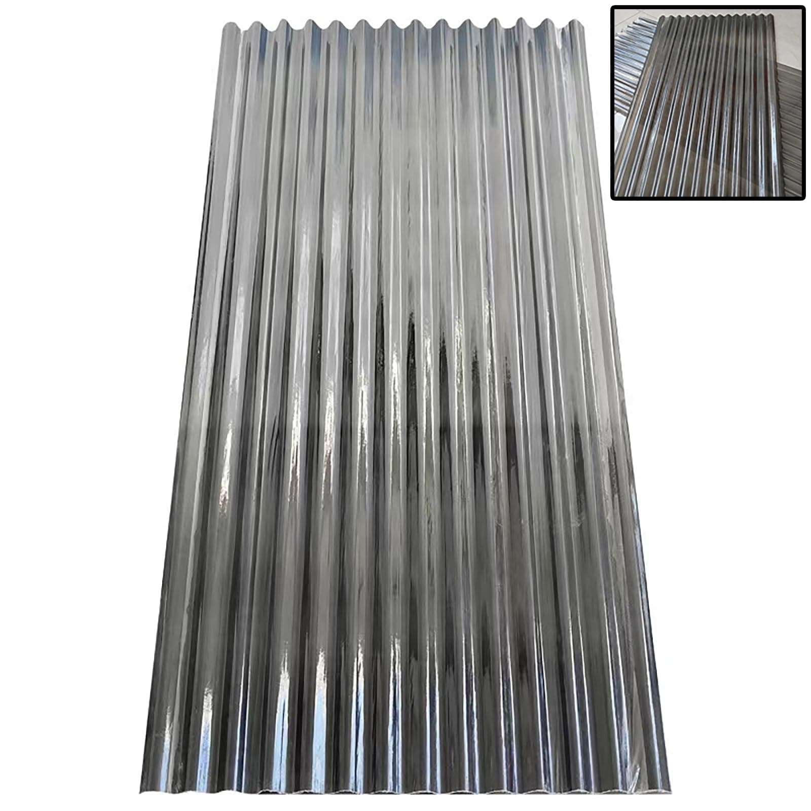 Clear Roofing Panel, 1mm Corrugated Roofing Panels, Cladding Walling Sheeting, Fiberglass Daylighting Panels, Greenhouse Shed Roof Panel, Roofing Sheet, Easy to Roll and Cut(Black,35x51in)