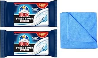 Topest2X Duck Fresh Brush Refills (2 Packs, 24 Flushable Cleaning Pads)-Biodegradable- Duck Toilet Bowl Cleaner- with Microfibre Cleaning Cloth