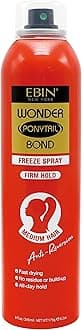 EBIN NEW YORK Wonder Ponytail Bond Freeze Spray Firm Hold - Medium Hair 8oz/ 245ml | Long Lasting Hold, Frizz Control, Shine Enhancing, Fast-Drying, All-Day Hold, Natural Look
