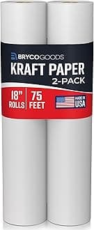 White Kraft Arts and Crafts Paper Roll ââ‚¬â€œ 2 Pack of 18ââ‚¬Â x 75ââ‚¬â„¢ (900 Inch) Rolls - Ideal for Paints, Wall Art, Easel Paper, Fadeless Bulletin Board Paper, Gift Wrapping Paper & Kids