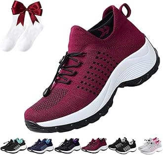 Comfort Wear Orthowear Shoes for Women,Comfortwear Ortho Shoes for Women Plantar Fasciitis,Comfortwear Ortho Stretch Cushion Shoes (Red,9.5)