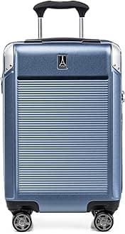 Platinum Elite Hardside Expandable Spinner Wheel Luggage TSA Lock Hard Shell Polycarbonate Suitcase, Dark Sky Blue, Carry-on 21-Inch