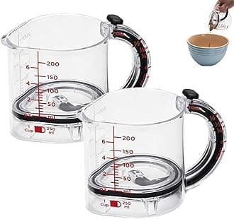 4-in-1 Adjustable Measuring Cup, Multi-Functional Measuring Cup with Scraper-Style Seal Base, Space-Saving Easy to Clean No Waste Design, Multi Measurings Cube Cups for Cooking and Baking(1pc)