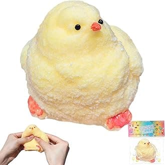 Easter Chick Taba Squishy, Easter Basket Essentials Squishy Toys Stress Relief for Kids Adults Cute Fidget Sensory Toys for Anxiety Relief Party Favors Classroom Prizes Office Family Travel