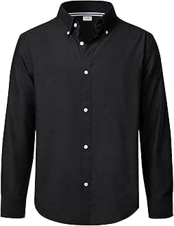 J.VER Boy's Long Sleeve Oxford Dress Shirts Solid Casual Button Down Collar Shirt Kids Formal Uniform Tops