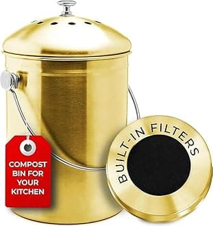 EPICA Compost Bin 1.3 Gallon-Includes Charcoal Filter
