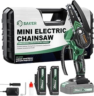 Saker Mini Chainsaw,2025 New Upgrade Electric Chainsaws,Portable Chain Saw Cordless Battery Powered,Small Handheld Chain Saws Pruning Shears Saw for Wood Tree Branches,Courtyard and Garden