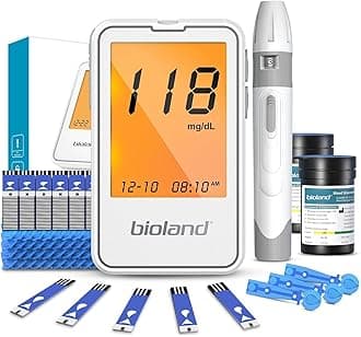 Bioland G-425-2 Blood Glucose Monitor Kit with Large Backlit Display, No Coding Required, Fast 5s Results, 500 Memory, CE & FDA Certified, Complete Diabetes Testing Kit with 50 Test Strips