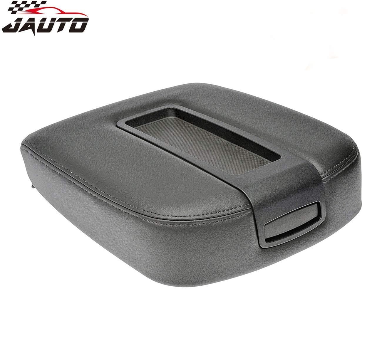 JAUTO Leather Center Console Lid Kit for 2007-2014 Chevy Chevrolet Silverado,Tahoe,Suburban,Avalanche,GMC Sierra,Yukon,Yukon XL - Replaces 15217111 15941534 - Black