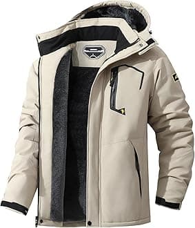 - Men's Ski Jacket Warm Winter Snow Coat Waterproof Mountain Windbreaker Snowboarding Jacket Hooded for Hiking Travel