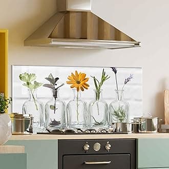 Tempered Glass Kitchen Backsplash, Stove Back Cover, Stove Splashback, Cutting Board, Kitchen Sink Splash Guard, Home Wall Decor (55x27'')