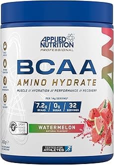 Applied Nutrition BCAA Powder - Branched Chain Amino Acids BCAAs Supplement, Amino Hydrate Intra Workout & Recovery Energy Drink (450g - 32 Servings) (Watermelon)