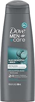 Dove Men+Care 2 in 1 Shampoo & Conditioner For Healthy-Looking Hair Eucalyptus & Birch Naturally Derived Plant Based Cleansers 12 oz