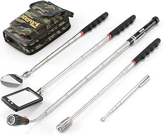 Telescoping Magnetic Pickup Tool Set, Inspection Mirror Telescoping, LED Flashlight, Cool Gadgets for Men, Valentine’s Day Gifts for Him, Husband, Boyfriend, Magnet Stick, Magnet Stick (Camo)