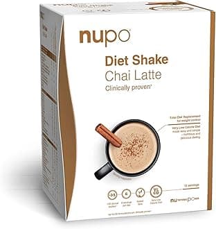 NUPO Diet Shake Chai Latte – Premium diet shakes for weight management I Clinically proved meal replacement shake for weight control I 12 Servings I Very Low-Calorie Diet, GMO Free