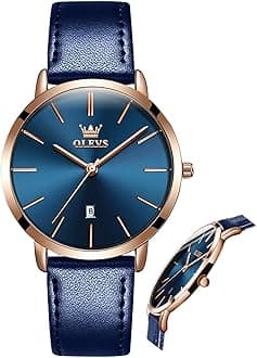 Women Wrist Watches Ultra Thin 6.5mm Minimalist Dress Fashion Leather Strap Quartz Waterproof Date Day Slim Watches for Ladies