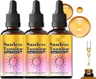 Drinkable Tanning Drops, Sunless Tanning Drops To Drink, No Sun Required to Naturally Boost Melanin, Promotes Natural Skin Tone, Promotes Skin Health, Nourishing and Moisturizing (3pcs)