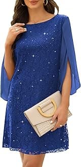 Wedding Guest Cocktail & Formal Dresses for Women - Lace Sequin Prom Evening Dress