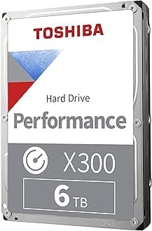 TOSHIBA X300 6TB Performance & Gaming 3.5-Inch Internal Hard Drive – CMR SATA 6 GB/s 7200 RPM 512 MB Cache - HDWR760XZSTA