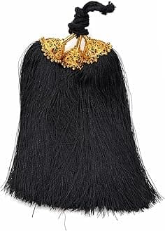 Vama Synthetic Indian Traditional Hair Kunjalam Jada Kupullu Dance Bharatanatyam Kuchipudi Kemp Ready Jadai Set Hair Jewellery for Wedding Women, Black, Pack of 1