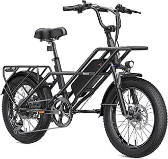 20" Fat Tire Electric Bike for Adults 750W/1500W Peak Motor Ebike 28 MPH E bike 90 Miles Long Range Urban Outdoor Commuter Ebikes with 48V Removable Battery 7 Speed E-bike All-Terrain Electric Bicycle