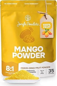 Freeze Dried Mango Powder 5 Ounce Bag Dehydrated Mango Extract For Baking No Sugar Added Dry Mango Powder Additive Free Mangoes Whole Fruit Dried Mango Juice for Smoothies & Flavoring