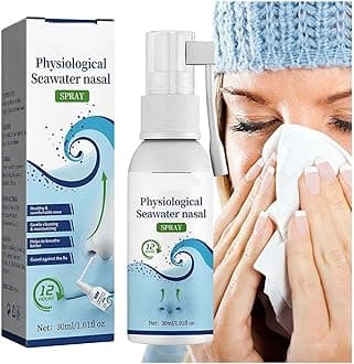 Natural Saline Nasal Spray - Nasal Lubricant Help Flush Irritants from Nasal Passages | Clear Mucus from A Cold Or Allergy, Gentle Nasal Cleansing Nasal Soothing Spray (1PC)
