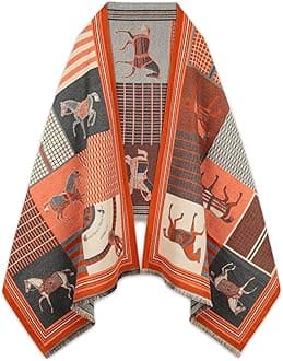 Scarfs for Women Pashmina Silky Shawl Wrap for Evening Dressing Blanket Open Front Poncho Cape