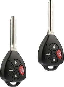Car Key Fob Keyless Entry Remote fits Toyota 2010-2013 Corolla, 2009-2016 Venza (GQ4-29T, 1470A-10T, 89070-02270), Set of 2