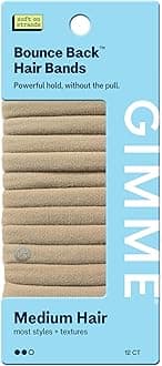 Beauty Medium Hold Hair Bands - Seamless Nylon & Spandex Ties for All Hair Types - Damage-Free, Comfort Fit Ponytail Holders - No-Crease Elastic Bands for Daily Use - 12 Pack, Blonde