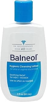 Balneol Hygienic Cleansing Lotion for Women and Men, Soothing Relief to Help With Pain Relief, Itch Relief, and Discomfort for Sensitive Areas, Made in USA, 3 oz