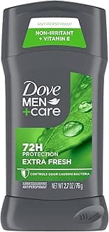 Dove Men+Care Extra Fresh Men's Antiperspirant Deodorant Stick Extra Fresh With 72-hour sweat & odor protection with 1/4 Moisturizing Cream & Long-lasting Citrus Scent 2.7 oz