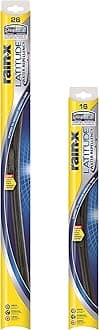 Rain-X 810163 Latitude 2-In-1 Water Repellent Wiper Blades, 26" and 16" Windshield Wipers (Pack Of 2), Automotive Replacement Windshield Wiper Blades With Patented Rain-X Water Repellency Formula