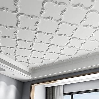 Art3d Decorative Drop-in Ceiling Tiles 24x24, Pack of 48pcs in White