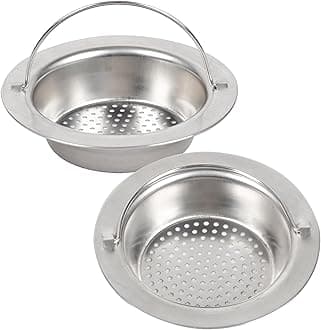 Urbane Home Sink Strainer | Kitchen Sink Strainer | Sink Drain Strainer | Drain Catcher for Bathroom | Mesh Drain Filter for Kitchen | Sink Round Jali with Handle | 115 mm | Pack of 2 | Silver