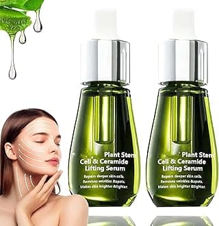 Skinreju Plant Stem Cell & Ceramide Lifting Serum,Youth Renew Ceramide Collagen,Collagen Boost Anti-Aging Anti Wrinkle Serum for Woman (2pcs)