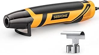 SEEKONE Mini Heat Gun 2 Temperature 260℃/450℃, 350W Handheld Hot Air Gun Tool Fast Heating with Overload Protection, Non-Slip Rubber Body, Nozzle for Craft Embossing, Shrink Wrapping