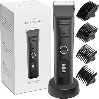 Brio Beardscape V2 Beard Trimmer for Men Professional with Low Friction Ceramic Blade, Cordless Professional Hair Trimmer for Barbers with 4 Hrs of Long Battery Timing, Ideal for Beard & Body (Black)