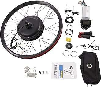 Electric Bicycle Motor Kit Front/Rear Wheel Bike Modification Kit E-Bike Front/Rear Wheel Conversion Kit with Display for Assembling and Modifying The Rear/Front Wheels