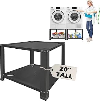 Royxen Laundry Pedestal,20" Height Washer and Dryer Pedestal, Universal Fit Washing Machine Base Stand Dryer Base Platform Heavy Duty with 28" Wide, (Black)