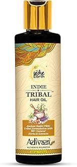The Indie Earth Tribal (Adivasi) Hair Oil Based on Hakki Pikki Tribe’s Hair Care Formula with 50+ potent ingredients including Moringa, Bhringraj, Hibiscus, Heena, Blackseed & Rosemary Oil