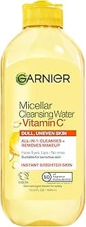Garnier SkinActive Micellar Water with Vitamin C, Facial Cleanser & Makeup Remover, 13.5 Fl Oz (400mL), 1 Count (Packaging May Vary)