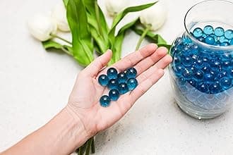 Galashield Blue Marbles for Vases | Glass Marbles Bulk Vase Fillers | Glass Beads for Vases, Round Marble 5lb, (Approx. 400 pcs)