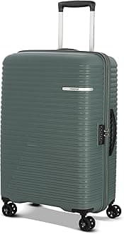 American Tourister Liftoff | Medium Size Check-in Trolley Bag (67 cm) | 360° 8 Wheel Travel Luggage | Hard Case Polypropylene Suitcase | Combination Lock | Dark Olive