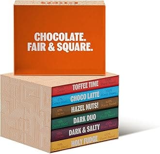 TCHO Dark & Milk Chocolate Gift Box | Plant Based, Organic & Fair Trade Dark Chocolate & Cashew Oat-Milk Chocolate Bars | Non GMO, Non-Dairy, Vegan, Soy Free | Perfect for Gifting | 6 Bars (2.1oz each)