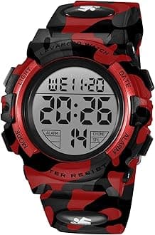 Kids Watch,Boys Watch for 3-15 Year Old Boys,Digital Sport Outdoor Multifunctional Chronograph LED 50 M Waterproof Alarm Calendar Analog Watch for Children with Silicone Band,Kids Gift