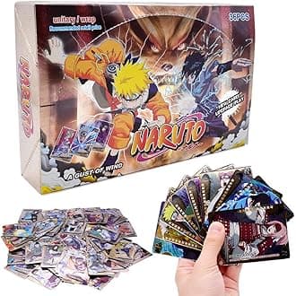 Narruto Anime Cards, 180PCS Narruto Anime Trading Cards Cartoon Rare Card Trading Card Game Collectible Cards Anime Game Card Box for Family and Party Games (36 Packs,5 Cards/Pack)