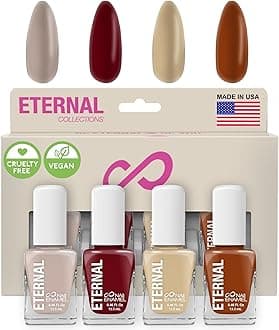 Eternal Nail Polish Set for Women (SIGNORINI) - Nail Polish Set for Girls - Long Lasting & Quick Dry Non Toxic Nail Polish Kit for Home DIY Manicure & Pedicure - Made in USA, 13.5mL (Set of 4)