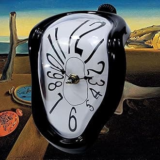Melting Clock, Salvador Dali Watch Melted Clock for Decorative Home Office Shelf Desk Table Funny Creative Gift, Arab Black